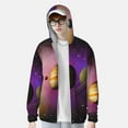 thumbnail image 3 of Logiee Planets And Stars Print Men's Women Light Jacket Full Zip Sun Protection Hoodie Long Sleeve Sun Shirts for Men Hiking Fishing Zip Pockets-Small, 3 of 8