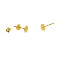 thumbnail image 3 of 100 juegos de de oreja de almohadilla plana de 6 mm + tapones traseros dorado Zulema Pendientes postes y respaldos, 3 of 8