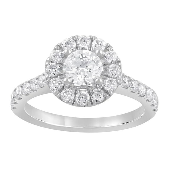Unique Moments 1.50 ct Lab Grown Diamond Halo Engagement Ring in 14K White Gold