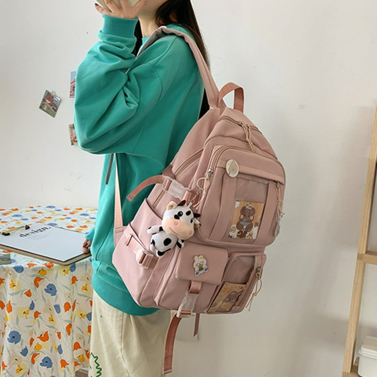 Cute Backpack For Girls School Multi-pocket Pink Waterproof Backpacks