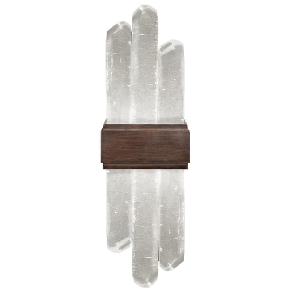 Sconce LIOR 2-Light Patinated Bronze 2700k Glass Polished Nickel Metal N FA-1235