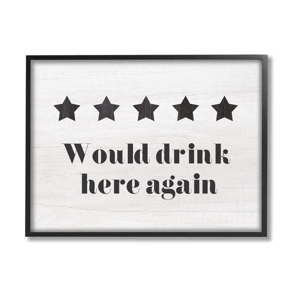 Stupell Industries Five Star Review Would Drink Here Again Phrase, 20 x 16, Design by Daphne Polselli