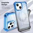 thumbnail image 2 of for iPhone 14 Case Magnetic Phone Case, [Support for Magsafe] Gradient Crystal Elegant Case, Four Corner Cushion Protection Cover Camera Protective for Girls Women -Blue Black, 2 of 12