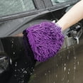 thumbnail image 3 of Unique Bargains 3 Pcs Purple Microfiber Chenille Car Cleaning Glove, 3 of 5