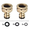 thumbnail image 2 of Rawiri Latón 3/4 '' y 1/2 '' BSP 2 en 1 Grifo de riego atornillado Conector de grifo de flujo de nariz Adaptador de grifo roscado Paquete de 2, 2 of 6