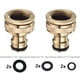 thumbnail image 2 of Conector de grifo de riego con rosca BSP 2 en 1 de 3/4'' y 1/2'' de latón Rawiri, adaptador de grifo roscado, paquete de 2, 2 of 6