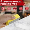 thumbnail image 6 of 6Pcs Diamond Hand Polishing Pads Set 60/120/240/320/600/1000 Grit Wet Dry Diamond Sanding Block Sponge Backing Reusable Sanding Block Kit Diamond Sanding Pads for Stone Glass Tile Metal, 6 of 8