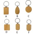thumbnail image 4 of Key Chain Wooden Pendant Accessories Carved Tags Engraving Unfinished Blank Rectangle Self-Assembly Natural Making Shielded Shaped, 4 of 9