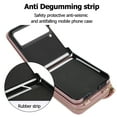 thumbnail image 6 of Dteck for Samsung Galaxy Z Flip 3 Case with Card Holder RFID Blocking,Crossbody Wallet Case for Z Flip3 with Adjustable Strap, Zipper Purse Leather Handbag Case Compatible with Galaxy Z Flip3,Rosegold, 6 of 6