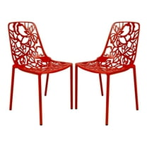 Modern Aluminum Accent Chairs - Beachy Boho Patio Furniture Set of 2
