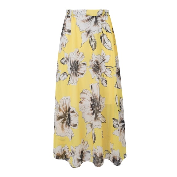 MIXUE Women Skirts Floral Print High Waist Pleated Beach Long Skirts Casual Bohemian Pleated Party Boho Beach Maxi Skirts