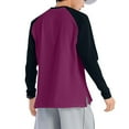 thumbnail image 4 of USNSM Mens Long Sleeve Rash Guard Shirt Running Swimwear UPF 50+ Sun Protection Colorblocking Outdoor Round Collar Top Purple M, 4 of 5