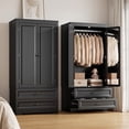 thumbnail image 2 of Asofer Bedroom Furniture Sets, Include Queen Size Bed Frame, Wardrobe & 6-Drawer Dresser and 2 Nightstands, 2 of 23