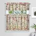 thumbnail image 2 of Kitchen Curtains 36 Inch Short - 3 Panel Set, Rod Pocket Window Curtain with Boho Vintage Mushroom Print, 100% Polyester for Farmhouse, Cafe, Kitchen, Bedroom, Easy Wash, 2 of 6