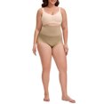 thumbnail image 2 of INSPIRE CHIC Women's Plus Size Lace Trimmed Briefs Underwear Tummy Control High Waisted Soft Breathable Full Coverage Panties 3XL Light Brown, 2 of 5