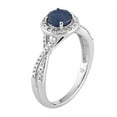 thumbnail image 2 of 10k White Gold Sapphire & 1/4 Carat T.W. Diamond Halo Ring, 2 of 3