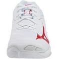 thumbnail image 2 of Mizuno Wave Lightning Z6 Women's Volleyball Shoe, Size 11.5, White-Red (0010), 2 of 7