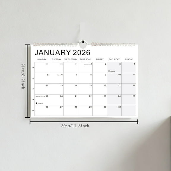 Bwiyojiz Home Decor 11.8x8.2" 18 Month Calendar Hot Selling, Gifts for Yourelf, White