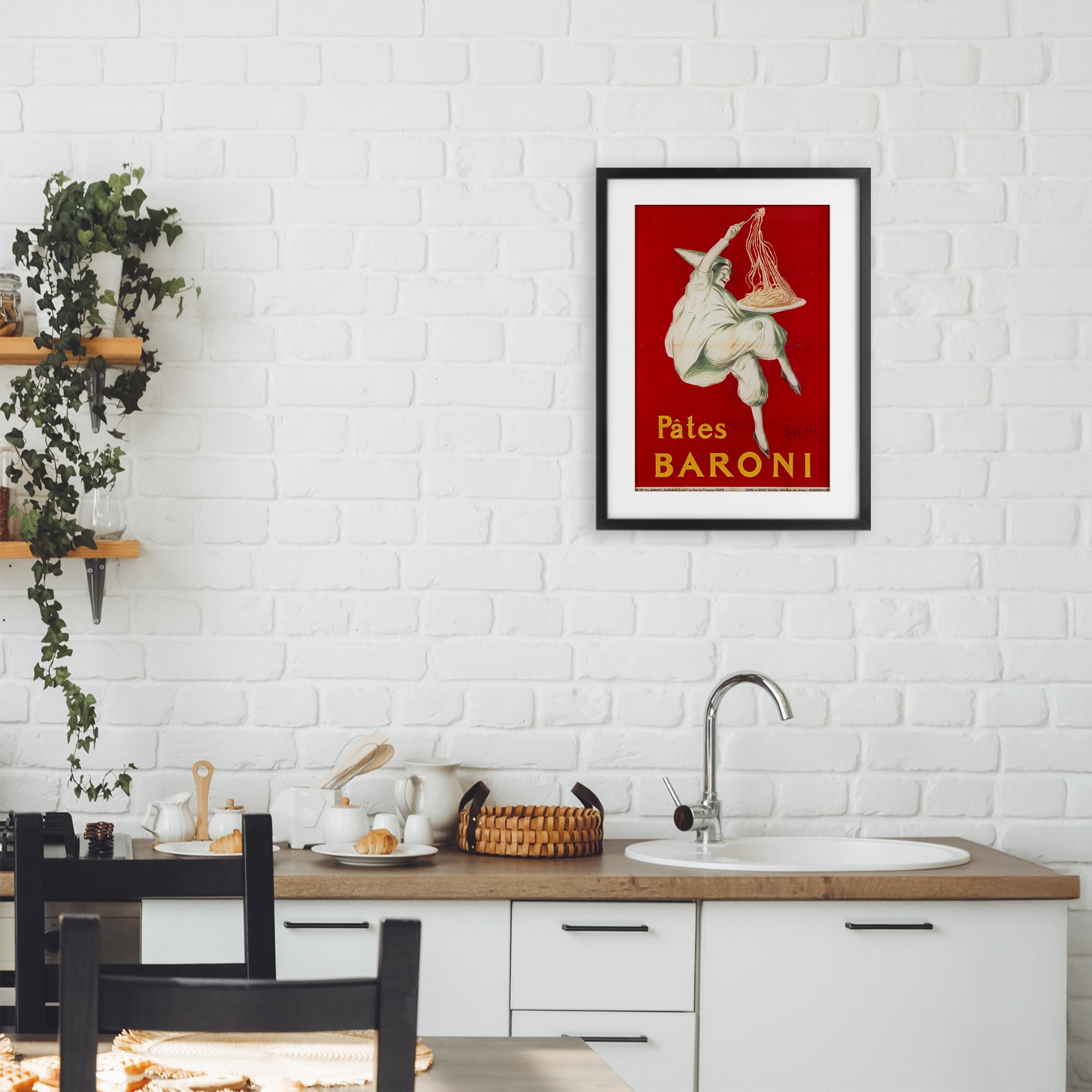 Stupell Industries Pates Baroni Advertisement Black Framed Print Under Glass, design by Vintage Hustle