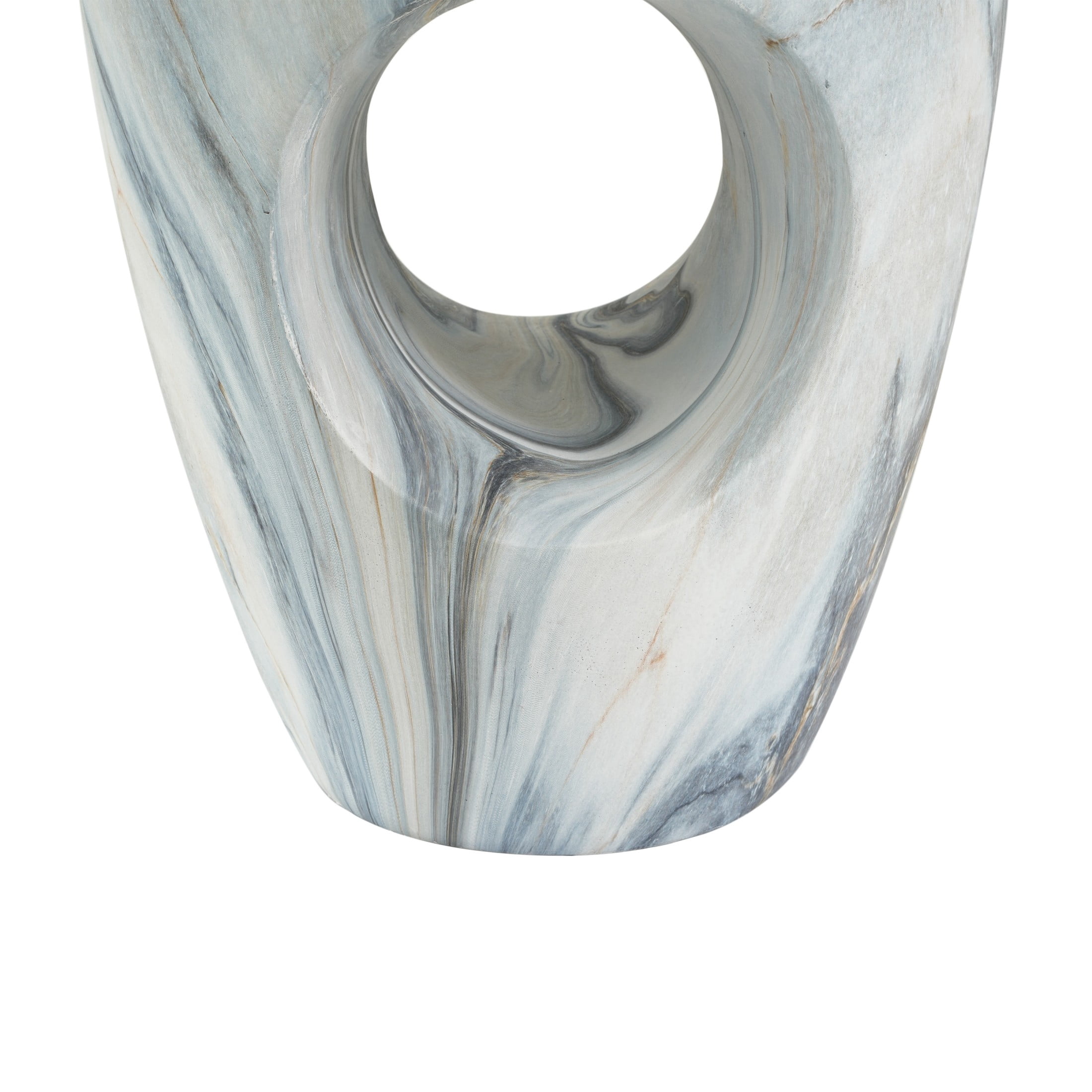 Christopher Knight Home 19.29" Modern Round Faux Marble Accent Side Table, Indoor Outdoor Use, Blue