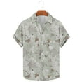 thumbnail image 2 of JURANMO Men's Hawaiian Floral Shirts Button Down Casual Tropical Holiday Beach Shirts Summer Short Sleeve Lapel Tops Lightning Sales Today Green XXXL, 2 of 6