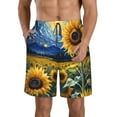 thumbnail image 1 of Fotbe Starry Sky Sunflower Trajes de Baño Estampados para Hombre, Shorts de Verano de Secado Rápido, Ropa de Playa, Bañadores-3X-Large, 1 of 6
