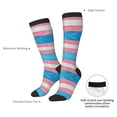 thumbnail image 5 of Women's Knee High Socks Transgender Pride Flag Outdoor Casual Tube Socks, 5 of 7
