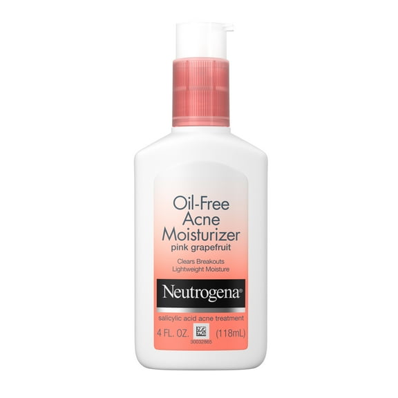 Neutrogena Pink Grapefruit Acne Moisturizer Oil-Free Acne Treatment & Face Moisturizer, 4 fl oz