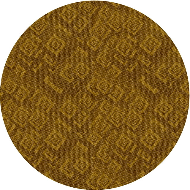 Ahgly Company Machine Washable Indoor Square Transitional Saddle Brown Area Rugs, 3' Square