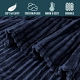 thumbnail image 4 of PAVILIA Soft Fleece King Bed Blanket Navy Blue, Large Fuzzy Plush Flannel Throw, Warm Cozy Ribbed Microfiber Blanket for Sofa Couch, Lightweight Striped Blanket, Navy, 108x90, 4 of 9