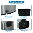 thumbnail image 3 of 10-Gallon/45L Kitchen Trash Can with Lid, Featuring a Removable Inner Bucket, Pedal-Activated Stainless Steel Trash Bin (Silver) for Office and Bathroom Use, 3 of 7