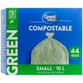 thumbnail image 1 of Great Value Small Green Compostable Bags, 10L , 44bags, 1 of 4
