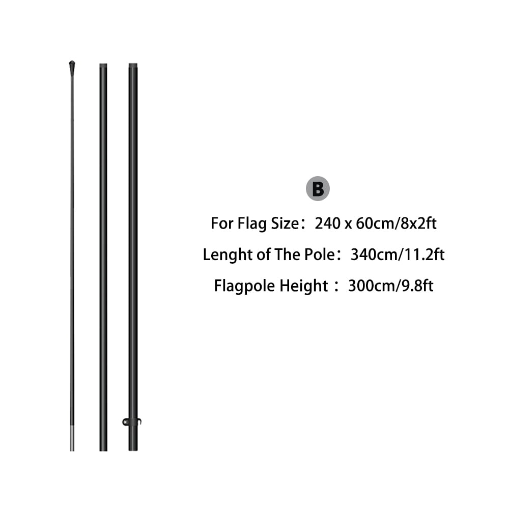8 Ft Fiberglass Aluminum Alloy Feather Flag Pole Flagpoles