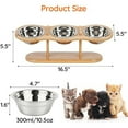 thumbnail image 3 of PONPRNGY Elevated Bowls Raised Food Bowls, Tilted Pet Bowls for Puppy, Raised Bowl Stand Feeder Adjustable Food Water Bowls Stand with 3 Stainless Steel Bowls, 3 of 9