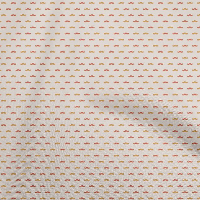 oneOone Silk Tabby Pink Salmon Fabric Conversational Moustache Craft Projects Decor Fabric Printed By The Yard 42 Inch Wide