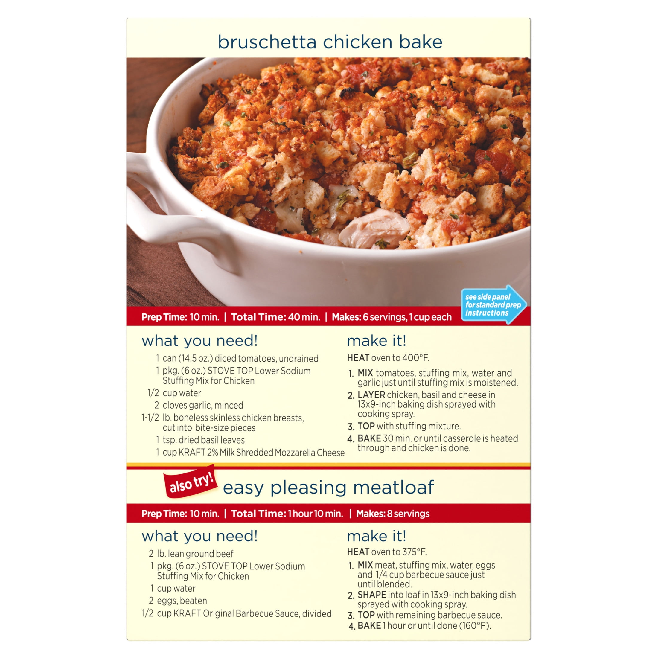 (2 pack) Stove Top Low Sodium Chicken Stuffing Mix Side Dish with 25% Less Sodium, 6 oz Box