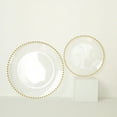 thumbnail image 6 of Balsa Circle 10 Round 8" Clear Gold Disposable Plastic Salad Plates Beaded Trim Party Events Home Decorations Supplies, 6 of 8