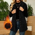 thumbnail image 7 of cocolona Textured Fuzzy Fleece Vest for Women Sleeveless Button Down Cable Knit Cardigan Solid Color Casual Sweater Vest, 7 of 7