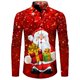 thumbnail image 1 of Camisa de fiesta de Claus para hombre, cuello abotonado, manga larga, estampado de alta definición, cómoda y suave, talla 6XL, 1 of 6