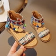thumbnail image 6 of Fesfesfes Girls' Ethnic Style Zipper Sandals Princess Fashionable Soft Soled Open Toe Casual Beach Shoes Summer Unique Walking Shoes for Outdoor Party Comfortable Flats(Green,2.5 Years), 6 of 8