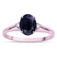 thumbnail image 3 of Star K � Oval 8x6 Genuine Black Sapphire Split Shank Three Stone Engagement Promise Ring, 3 of 9