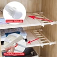 thumbnail image 4 of Expandable Shelves Wardrobe Organiser Closet Storage Cupboard Shelf for Kitchen, White Airing Cupboard Shelves Adjustable Storage Rack, Under Sink Org, 4 of 5