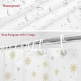 thumbnail image 6 of Christmas Snowman Bathroom Shower Curtain Winter Tree Gold Snowflakes Waterproof Washable Shower Curtains for Bathtub Bath Decor with Grommets and Hook 54 X 78 Inch, 6 of 8