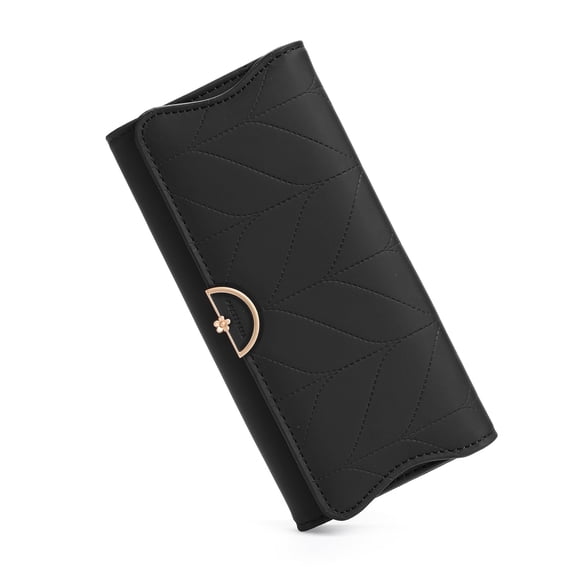 KALUNMA Wallet for Women Leather Trifold RFID Blocking Wallet Card Holder Purse Clutch with Zipper Coin Pocket