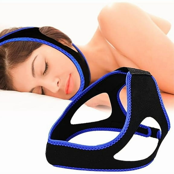 OAO Anti Snoring Devices,Chin Strap for Sleeping,Breathable Snoring Solution,Adjustable Stop Snoring Chin Strap for Men and Women- Blue