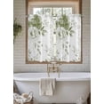 thumbnail image 7 of Kitchen Curtains 54 Inches length, Sage Green Flower Window Treatment Curtain Drapes, Watercolor Gradient Retro Floral Decorative Window Curtains for Bedroom Cafe, 52"x54", 2 Panels, 7 of 7