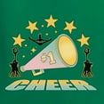 thumbnail image 5 of Wild Bobby All Star Cheerleading Megaphone Girl Sports Women Graphic Tee, Kelly, Small, 5 of 5