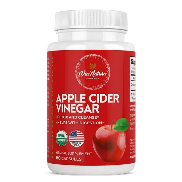 Apple Cider Vinegar Capsules 1000mg Organic Herbal Supplement Detox and Cleanse 60