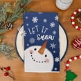 thumbnail image 5 of Snowman Christmas Kitchen Towels Set of 2,Blue Snowflake Let It Snow Winter Dish Hand Towels Holiday Home Indoor Bathroom Party Seasonal Noel Decorations DD013, 5 of 6