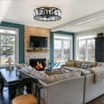thumbnail image 3 of 18 Inch Caged Semi Flush Mount Indoor Ceiling Fan with Light and Remote Control , Crystal 4-Light 3 Blades Chandelier Fan Ceiling Light Fixture Black, 3 of 8